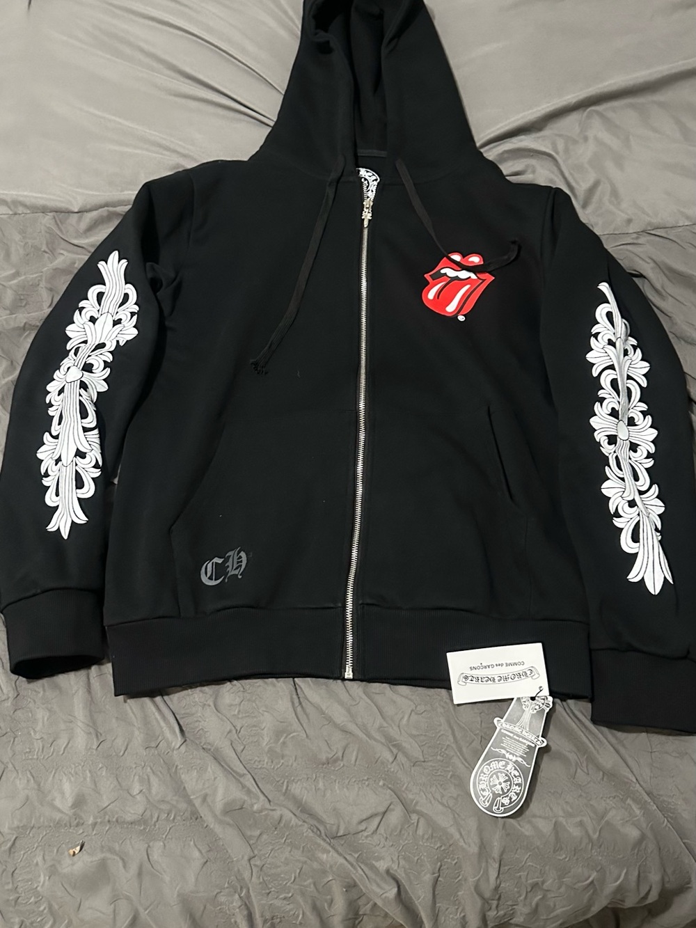 Black chrome hearts zip up